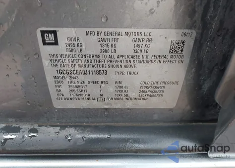 2018 Chevrolet Colorado Lt z USA, uszkodzony, nr VIN 1GCGSCEA0J1118573